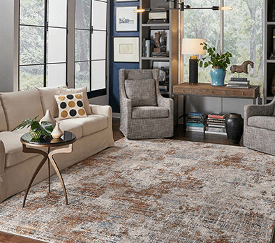 Rug design for living room | Vallow Floor Coverings, Inc.